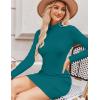 image:imageZeagoo Womens Sexy Bodycon Dress Long Sleeve Slim Fit Turtleneck Dress Solid Color Party Club Dresses Fall Winter 2024Blue