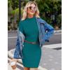 image:imageZeagoo Womens Sexy Bodycon Dress Long Sleeve Slim Fit Turtleneck Dress Solid Color Party Club Dresses Fall Winter 2024Blue