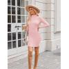 image:imageZeagoo Womens Sexy Bodycon Dress Long Sleeve Slim Fit Turtleneck Dress Solid Color Party Club Dresses Fall Winter 2024Pink