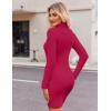 image:imageZeagoo Womens Sexy Bodycon Dress Long Sleeve Slim Fit Turtleneck Dress Solid Color Party Club Dresses Fall Winter 2024Rose