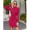 image:imageZeagoo Womens Sexy Bodycon Dress Long Sleeve Slim Fit Turtleneck Dress Solid Color Party Club Dresses Fall Winter 2024Rose