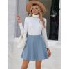 image:imageZeagoo Womens Skirt Basic Mini Skater Skirt 2026 Summer Skirts Stretchable High Waist ALine Party Club SkirtsLight Blue