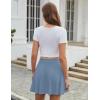 image:imageZeagoo Womens Skirt Basic Mini Skater Skirt 2026 Summer Skirts Stretchable High Waist ALine Party Club SkirtsLight Blue