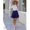 image:imageZeagoo Womens Skirt Basic Mini Skater Skirt 2026 Summer Skirts Stretchable High Waist ALine Party Club SkirtsNavy Blue