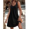 image:imageZeagoo Womens Summer Dress 2026 Loose V Neck Sleeveless Sundresses Swimsuit Coverup with Pockets Floral Tank DressesBlack