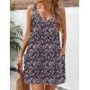 image:imageZeagoo Womens Summer Dress 2026 Loose V Neck Sleeveless Sundresses Swimsuit Coverup with Pockets Floral Tank DressesBlack Floral
