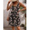 image:imageZeagoo Womens Summer Dress 2026 Loose V Neck Sleeveless Sundresses Swimsuit Coverup with Pockets Floral Tank DressesBlack Leaf Print