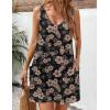 image:imageZeagoo Womens Summer Dress 2026 Loose V Neck Sleeveless Sundresses Swimsuit Coverup with Pockets Floral Tank DressesBlack Leaf Print