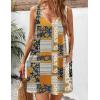 image:imageZeagoo Womens Summer Dress 2026 Loose V Neck Sleeveless Sundresses Swimsuit Coverup with Pockets Floral Tank DressesBohemianprinted