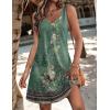 image:imageZeagoo Womens Summer Dress 2026 Loose V Neck Sleeveless Sundresses Swimsuit Coverup with Pockets Floral Tank DressesGreenprinted