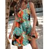 image:imageZeagoo Womens Summer Dress 2026 Loose V Neck Sleeveless Sundresses Swimsuit Coverup with Pockets Floral Tank DressesLeafprinted