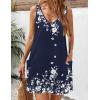 image:imageZeagoo Womens Summer Dress 2026 Loose V Neck Sleeveless Sundresses Swimsuit Coverup with Pockets Floral Tank DressesNavy Blue Floral