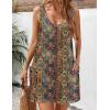 image:imageZeagoo Womens Summer Dress 2026 Loose V Neck Sleeveless Sundresses Swimsuit Coverup with Pockets Floral Tank DressesPrinted1
