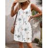 image:imageZeagoo Womens Summer Dress 2026 Loose V Neck Sleeveless Sundresses Swimsuit Coverup with Pockets Floral Tank DressesWhiteprinted