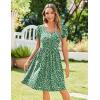 image:imageZeagoo Womens Summer Dress Mini Petal Short Sleeve Dresses Pleated Button Down V Neck Floral Beach Swing Vacation Dress 2026Jh560