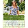 image:imageZeagoo Womens Summer Dress Mini Petal Short Sleeve Dresses Pleated Button Down V Neck Floral Beach Swing Vacation Dress 2026Leaf Blue Red