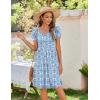 image:imageZeagoo Womens Summer Dress Mini Petal Short Sleeve Dresses Pleated Button Down V Neck Floral Beach Swing Vacation Dress 2026Picture749