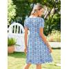 image:imageZeagoo Womens Summer Dress Mini Petal Short Sleeve Dresses Pleated Button Down V Neck Floral Beach Swing Vacation Dress 2026Picture749