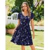 image:imageZeagoo Womens Summer Dress Mini Petal Short Sleeve Dresses Pleated Button Down V Neck Floral Beach Swing Vacation Dress 2026Sf180