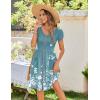 image:imageZeagoo Womens Summer Dress Mini Petal Short Sleeve Dresses Pleated Button Down V Neck Floral Beach Swing Vacation Dress 2026Sf234