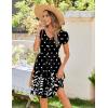 image:imageZeagoo Womens Summer Dress Mini Petal Short Sleeve Dresses Pleated Button Down V Neck Floral Beach Swing Vacation Dress 2026Sp122