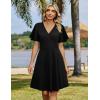 image:imageZeagoo Womens Summer Dresses Wrap V Neck Dress Floral ALine Ruffle Sleeve Casual Sundress with Pockets 202601black