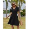image:imageZeagoo Womens Summer Dresses Wrap V Neck Dress Floral ALine Ruffle Sleeve Casual Sundress with Pockets 202601black