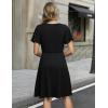 image:imageZeagoo Womens Summer Dresses Wrap V Neck Dress Floral ALine Ruffle Sleeve Casual Sundress with Pockets 202601black