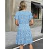 image:imageZeagoo Womens Summer Dresses Wrap V Neck Dress Floral ALine Ruffle Sleeve Casual Sundress with Pockets 202601light Blue