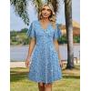 image:imageZeagoo Womens Summer Dresses Wrap V Neck Dress Floral ALine Ruffle Sleeve Casual Sundress with Pockets 202601light Blue