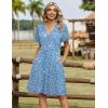 image:imageZeagoo Womens Summer Dresses Wrap V Neck Dress Floral ALine Ruffle Sleeve Casual Sundress with Pockets 202601light Blue