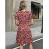 image:imageZeagoo Womens Summer Dresses Wrap V Neck Dress Floral ALine Ruffle Sleeve Casual Sundress with Pockets 202601red Floral 1