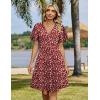 image:imageZeagoo Womens Summer Dresses Wrap V Neck Dress Floral ALine Ruffle Sleeve Casual Sundress with Pockets 202601red Floral 1