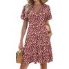 image:imageZeagoo Womens Summer Dresses Wrap V Neck Dress Floral ALine Ruffle Sleeve Casual Sundress with Pockets 202601red Floral 1