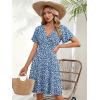 image:imageZeagoo Womens Summer Dresses Wrap V Neck Dress Floral ALine Ruffle Sleeve Casual Sundress with Pockets 202601xh234