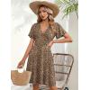 image:imageZeagoo Womens Summer Dresses Wrap V Neck Dress Floral ALine Ruffle Sleeve Casual Sundress with Pockets 2026An136