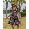 image:imageZeagoo Womens Summer Dresses Wrap V Neck Dress Floral ALine Ruffle Sleeve Casual Sundress with Pockets 2026Black Floral