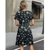 image:imageZeagoo Womens Summer Dresses Wrap V Neck Dress Floral ALine Ruffle Sleeve Casual Sundress with Pockets 2026Black Floral 2
