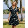 image:imageZeagoo Womens Summer Dresses Wrap V Neck Dress Floral ALine Ruffle Sleeve Casual Sundress with Pockets 2026Black Floral 2