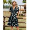 image:imageZeagoo Womens Summer Dresses Wrap V Neck Dress Floral ALine Ruffle Sleeve Casual Sundress with Pockets 2026Black Floral 2