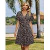 image:imageZeagoo Womens Summer Dresses Wrap V Neck Dress Floral ALine Ruffle Sleeve Casual Sundress with Pockets 2026Black Floral