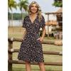 image:imageZeagoo Womens Summer Dresses Wrap V Neck Dress Floral ALine Ruffle Sleeve Casual Sundress with Pockets 2026Black Floral