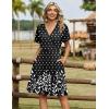 image:imageZeagoo Womens Summer Dresses Wrap V Neck Dress Floral ALine Ruffle Sleeve Casual Sundress with Pockets 2026Black Polka Dots