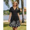 image:imageZeagoo Womens Summer Dresses Wrap V Neck Dress Floral ALine Ruffle Sleeve Casual Sundress with Pockets 2026Black Polka Dots
