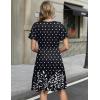 image:imageZeagoo Womens Summer Dresses Wrap V Neck Dress Floral ALine Ruffle Sleeve Casual Sundress with Pockets 2026Black Polka Dots