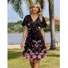image:imageZeagoo Womens Summer Dresses Wrap V Neck Dress Floral ALine Ruffle Sleeve Casual Sundress with Pockets 2026Blackpink