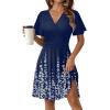 image:imageZeagoo Womens Summer Dresses Wrap V Neck Dress Floral ALine Ruffle Sleeve Casual Sundress with Pockets 2026Blue Floral 1