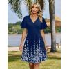 image:imageZeagoo Womens Summer Dresses Wrap V Neck Dress Floral ALine Ruffle Sleeve Casual Sundress with Pockets 2026Blue Floral 1