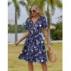 image:imageZeagoo Womens Summer Dresses Wrap V Neck Dress Floral ALine Ruffle Sleeve Casual Sundress with Pockets 2026Blue Floral 2