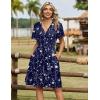 image:imageZeagoo Womens Summer Dresses Wrap V Neck Dress Floral ALine Ruffle Sleeve Casual Sundress with Pockets 2026Blue Floral 2